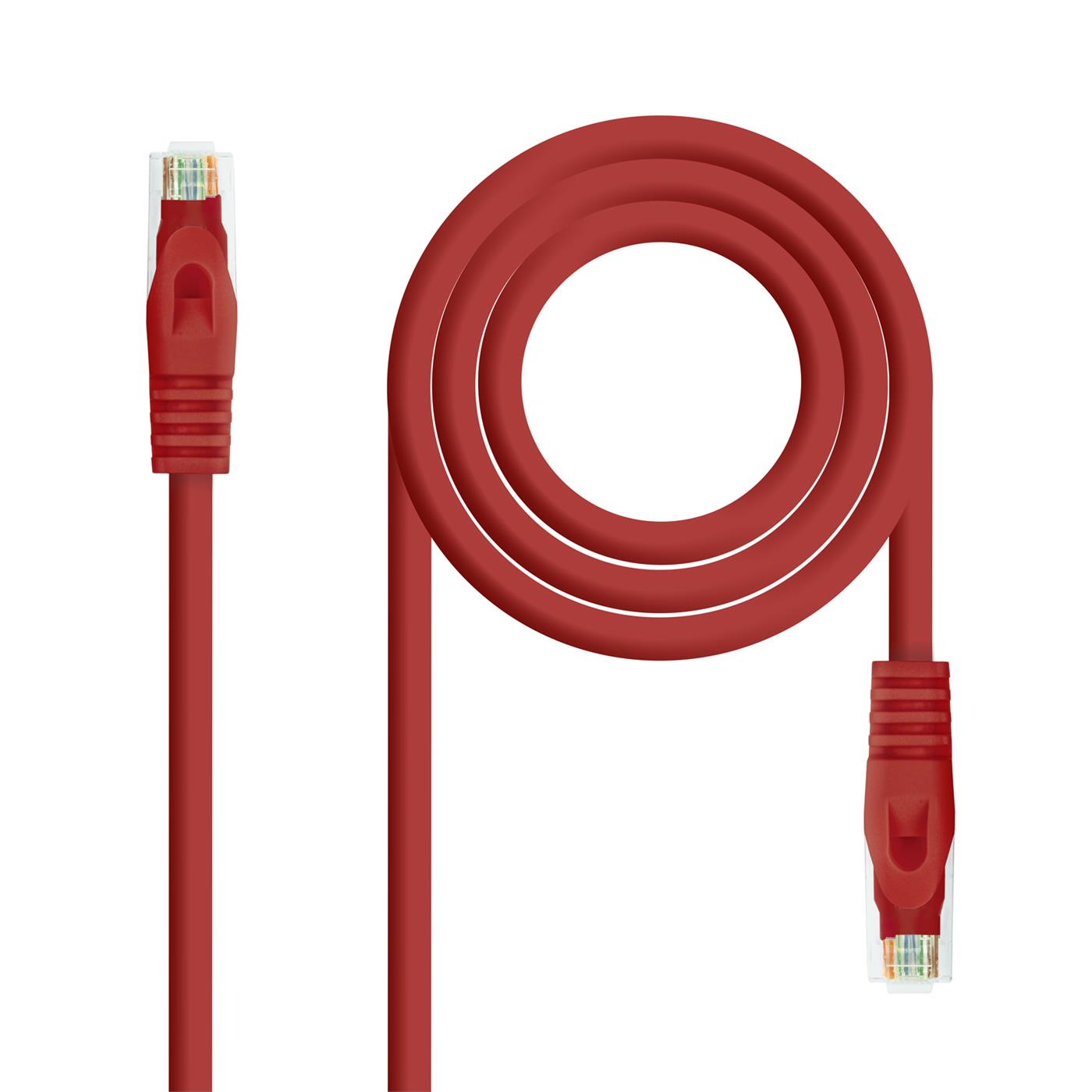 CABLE RED LATIGUILLO RJ45 CAT6A LSZH UTP AWG24 1M ROJO NANOCABLE